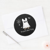 Franse Bulldog Halloween French Boo-Dog Dog Gift Ronde Sticker (Envelop)