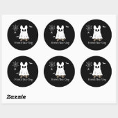 Franse Bulldog Halloween French Boo-Dog Dog Gift Ronde Sticker (Vel)