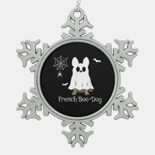 Franse Bulldog Halloween French Boo-Dog Dog Gift Tin Sneeuwvlok Ornament