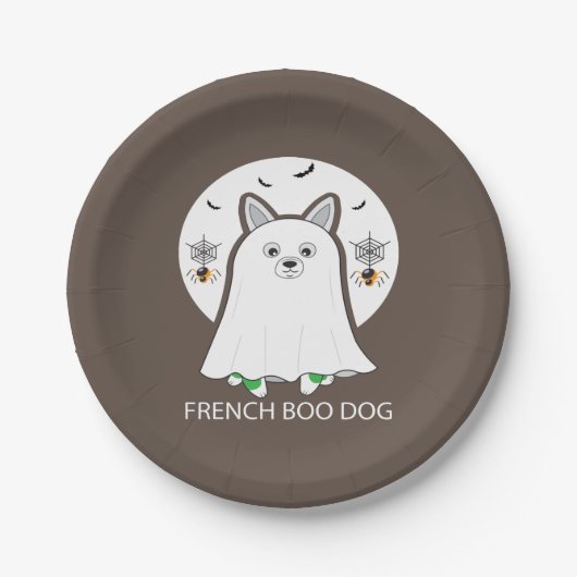 Franse Bulldog Halloween French Boo Dog Gift Papieren Bordje (Voorkant)