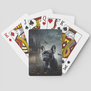 Franse Bulldog Halloween Griezelen Pokerkaarten