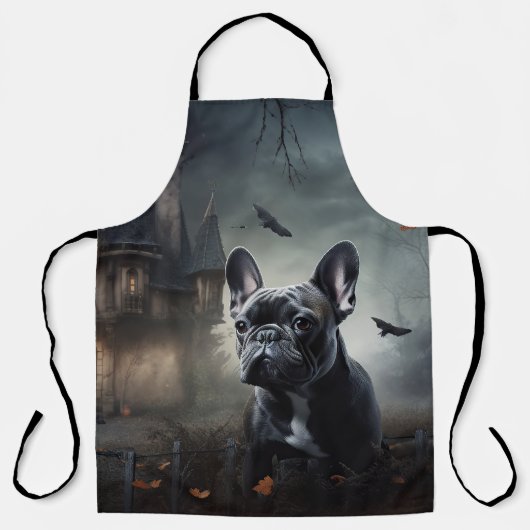 Franse Bulldog Halloween Griezelen Schort (Voorkant)