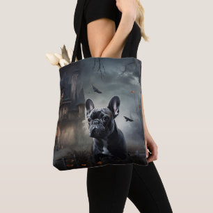 Franse Bulldog Halloween Griezelen Tote Bag