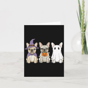 Franse Bulldog Halloween Heks Mumie Geest Kaart