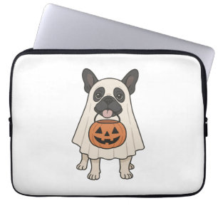 Franse Bulldog Halloween Hond Geest Laptop Sleeve