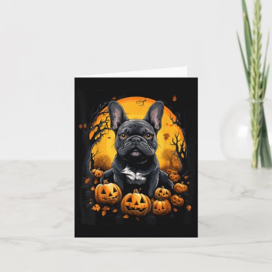 Franse Bulldog Halloween Kaart (Voorkant)