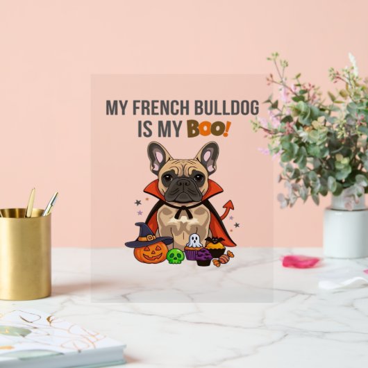 Franse Bulldog Halloween Kostuum Mijn Franse Bulld Acryl Bord (Huwelijk)