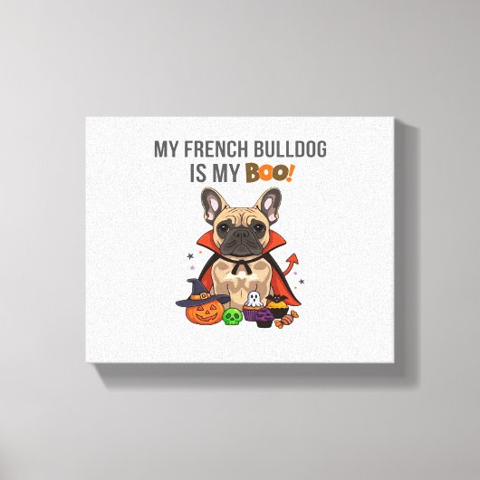 Franse Bulldog Halloween Kostuum Mijn Franse Bulld Canvas Afdruk (Voorkant)