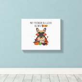 Franse Bulldog Halloween Kostuum Mijn Franse Bulld Canvas Afdruk (Insitu (Houten vloer))