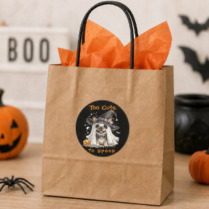 Franse Bulldog Halloween Lieve Heks Ronde Sticker