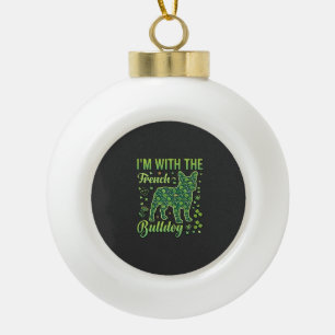 Franse Bulldog Halloween Macaron Eiffeltoren_1 Keramische Bal Ornament