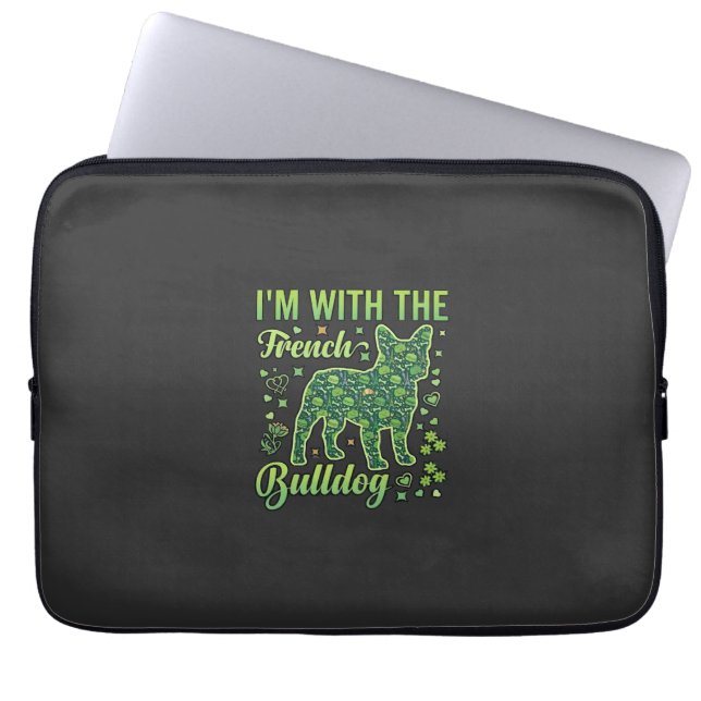 Franse Bulldog Halloween Macaron Eiffeltoren_1 Laptop Sleeve (Voorkant)