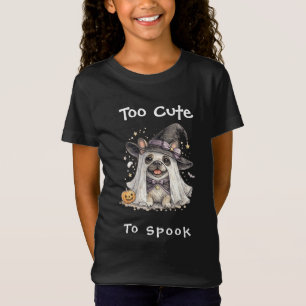 Franse Bulldog Halloween Meisje Schattige Heks T-shirt