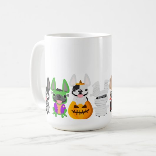 Franse Bulldog Halloween Mok - 15 oz (Voorkant links)