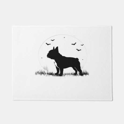 Franse Bulldog - Halloween Moon Silhouette Ove Deurmat (Voorkant)