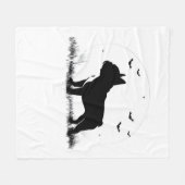 Franse Bulldog - Halloween Moon Silhouette Ove Fleece Deken (Voorkant (Horizontaal))