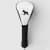 Franse Bulldog - Halloween Moon Silhouette Ove Golfheadcover (Voorkant)