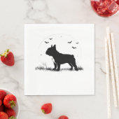 Franse Bulldog - Halloween Moon Silhouette Ove Servet (Insitu)
