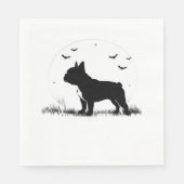 Franse Bulldog - Halloween Moon Silhouette Ove Servet (Voorkant)