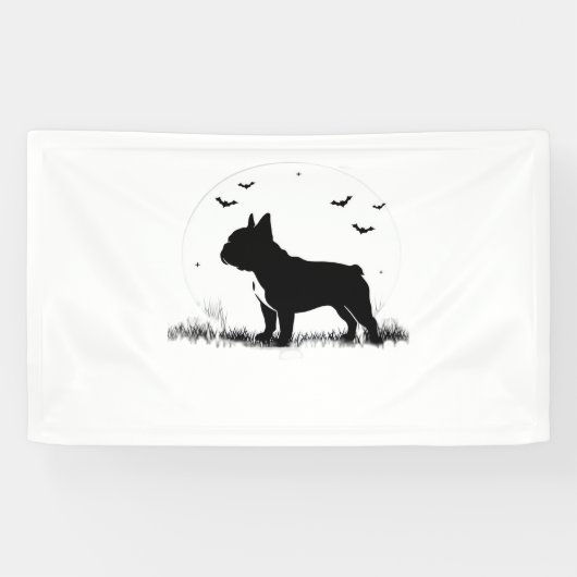 Franse Bulldog - Halloween Moon Silhouette Ove Spandoek (Horizontaal)