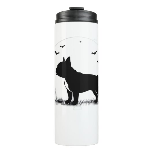 Franse Bulldog - Halloween Moon Silhouette Ove Thermosbeker (Voorkant)