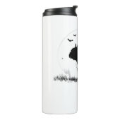 Franse Bulldog - Halloween Moon Silhouette Ove Thermosbeker (Gedraaid links)