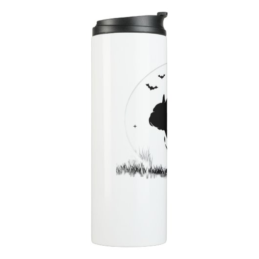 Franse Bulldog - Halloween Moon Silhouette Ove Thermosbeker (Gedraaid links)