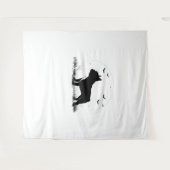 Franse Bulldog - Halloween Moon Silhouette Ove Wandkleed (Voorkant (horizontaal))