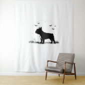 Franse Bulldog - Halloween Moon Silhouette Ove Wandkleed (In situ)
