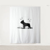 Franse Bulldog - Halloween Moon Silhouette Ove Wandkleed (Voorkant)