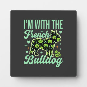 Franse Bulldog Halloween Pompoen Patroon Ontwerp Fotoplaat