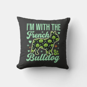 Franse Bulldog Halloween Pompoen Patroon Ontwerp Kussen