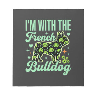 Franse Bulldog Halloween Pompoen Patroon Ontwerp Notitieblok