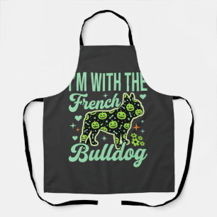 Franse Bulldog Halloween Pompoen Patroon Ontwerp Schort