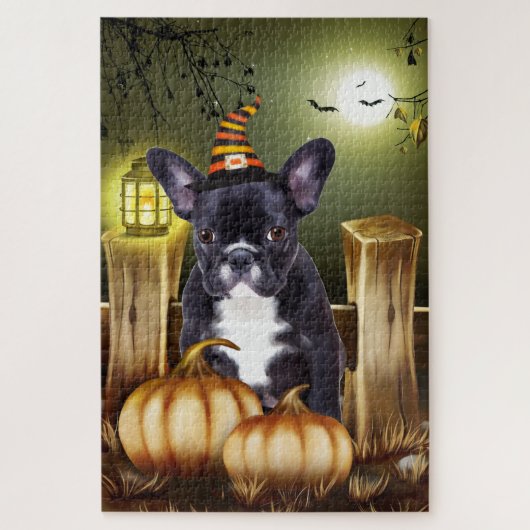 Franse Bulldog Halloween puzzel Legpuzzel (Verticaal)