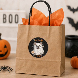 Franse Bulldog Halloween Schattig Geest Ronde Sticker