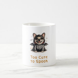 Franse Bulldog Halloween Schattig Skelet Koffiemok
