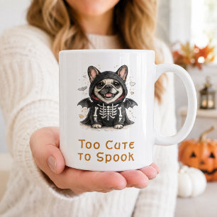 Franse Bulldog Halloween Schattig Skelet Koffiemok