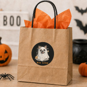 Franse Bulldog Halloween Schattig Spook Boo Crew Ronde Sticker