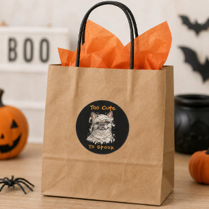 Franse Bulldog Halloween Schattige Mummie Ronde Sticker