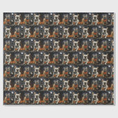 Franse Bulldog Halloween Spooky Cadeaupapier (Vlak)