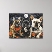 Franse Bulldog Halloween Spooky Canvas Afdruk (Voorkant)