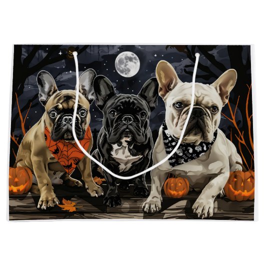 Franse Bulldog Halloween Spooky Groot Cadeauzakje (Voorkant)