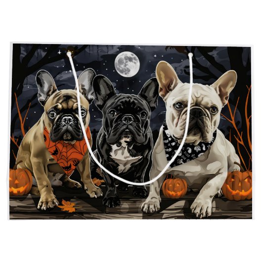 Franse Bulldog Halloween Spooky Groot Cadeauzakje (Achterkant)