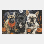 Franse Bulldog Halloween Spooky Rechthoekige Sticker (Voorkant)