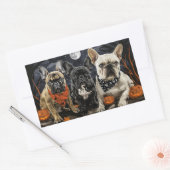 Franse Bulldog Halloween Spooky Rechthoekige Sticker (Envelop)