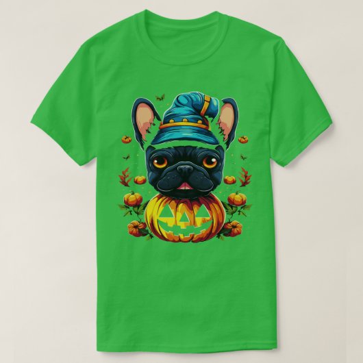 Franse Bulldog Halloween T-shirt (Design voorkant)