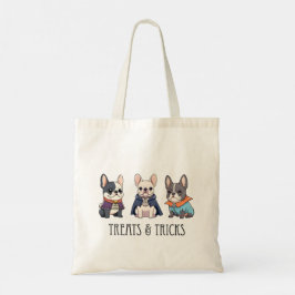 Franse Bulldog halloween traktaties & trucs Tote Bag