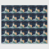 Franse Bulldog Halloween Truck Scary Night Cadeaupapier (Vlak)