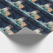 Franse Bulldog Halloween Truck Scary Night Cadeaupapier (Hoek)